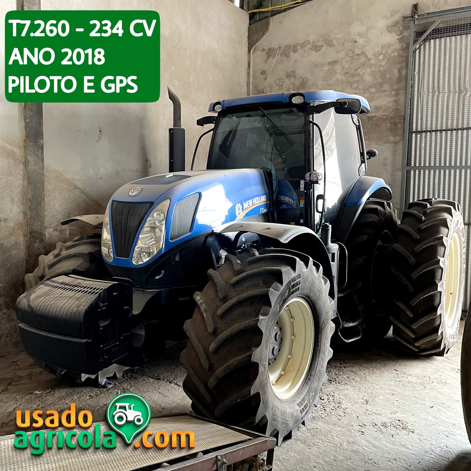 Trator New Holland T7.260, Ano 2018