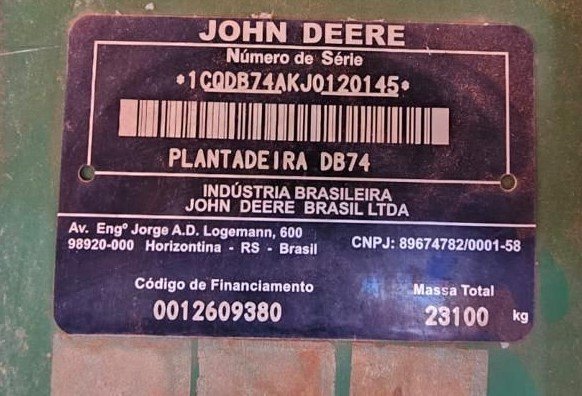 Plantadeira John Deere, DB74 45X50, Ano 2018